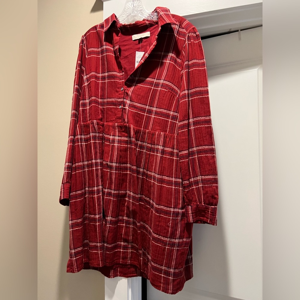 Adorable NWT Loft plaid dress